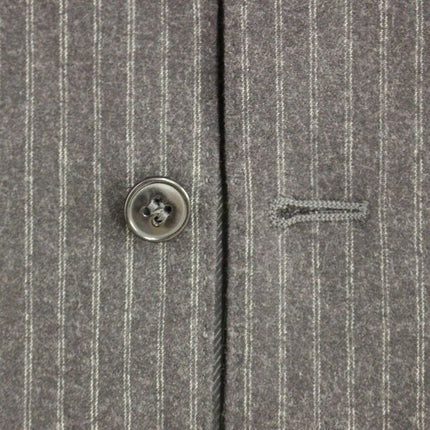 Dolce & Gabbana Gray Striped Wool Single Breasted Vest