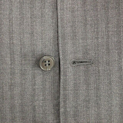 Dolce & Gabbana Gray Striped Wool Single Breasted Vest