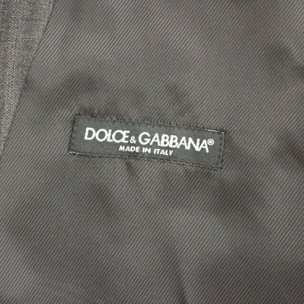 Dolce & Gabbana Gray Striped Wool Single Breasted Vest