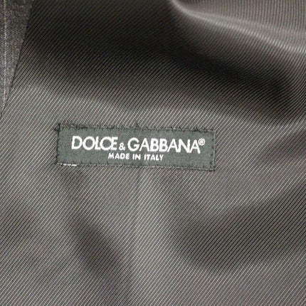 Dolce & Gabbana Gray Striped Wool Logo Vest Gilet Weste