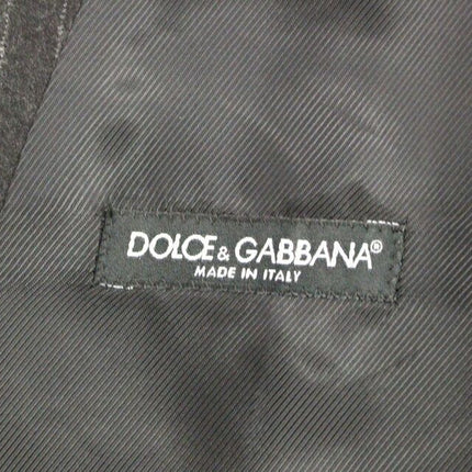Dolce & Gabbana Gray Striped Wool Logo Vest Gilet Vests