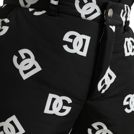 Dolce & Gabbana Black Logo DG Print Wide Leg Pants