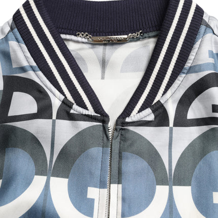 Dolce & Gabbana Multicolor Logo Print Bomber Blouson Jacket