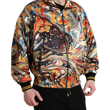 Dolce & Gabbana Multicolor Abstract Polyester Bomber Jacket