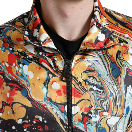 Dolce & Gabbana Multicolor Abstract Polyester Bomber Jacket