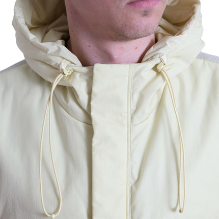 Dolce & Gabbana Yellow Nylon Hooded Sportswear Vest Jacket