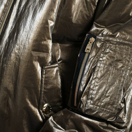 Dolce & Gabbana Bronze Nylon Full Zip Men Bomber Jacket