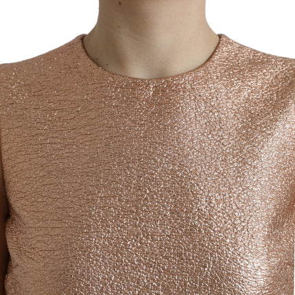 Dolce & Gabbana Pink Jacquard Sleeveless Shift Mini Dress