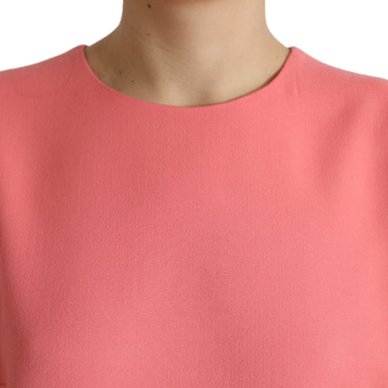 Dolce & Gabbana Pink Virgin Wool Sleeveless Mini Dress