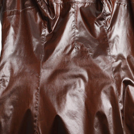 Dolce & Gabbana Brown Shiny Silk Sheath Sleeveless Bodycon Midi Dress