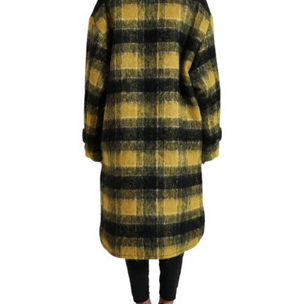 Dolce & Gabbana Yellow Plaid Long Sleeve Casual Coat Jacket