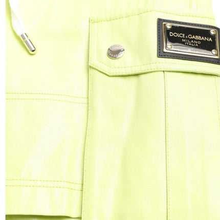 Dolce & Gabbana Light Green Cotton Men Cargo Bermuda Shorts