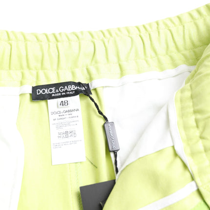 Dolce & Gabbana Light Green Cotton Men Cargo Bermuda Shorts