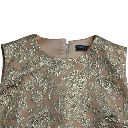 Dolce & Gabbana Metallic Floral Jacquard A-line Mini Dress