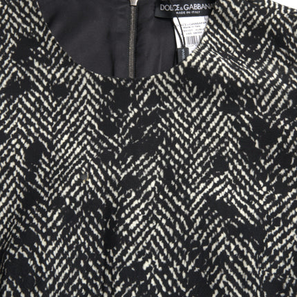Dolce & Gabbana Black Chevron Polyester Shift Mini Dress
