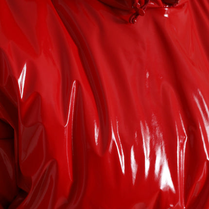 Dolce & Gabbana Shiny Red Hooded Cropped Short Coat Jacket