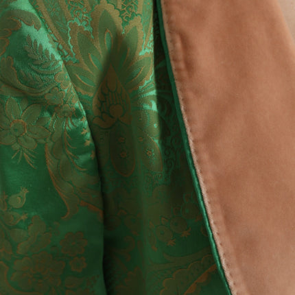 Dolce & Gabbana Green Floral Double Breasted Coat Jacket