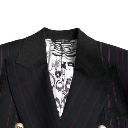 Dolce & Gabbana Black Striped SICILIA Double Breasted Jacket