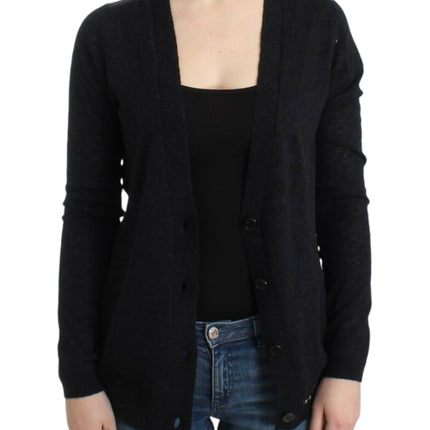 Costume National Gray wool alpaca cardigan