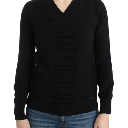 Costume National Black V-neck wool sweater