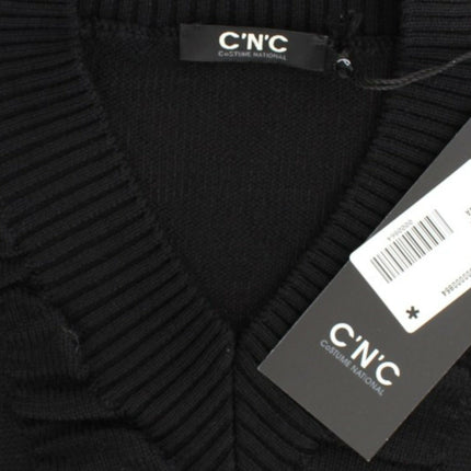 Costume National Black V-neck wool sweater