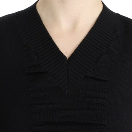 Costume National Black V-neck wool sweater