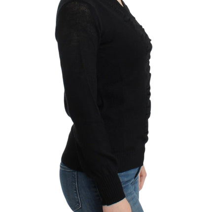 Costume National Black V-neck wool sweater