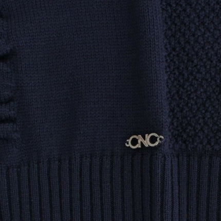 Costume National Dark blue V-neck wool sweater