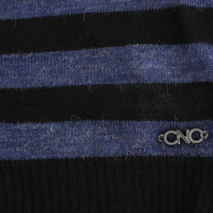 Costume National Black striped V-neck sweater