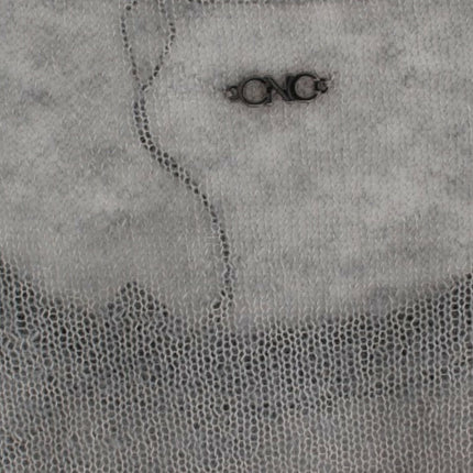 Costume National Gray embellished asymmetric sweater