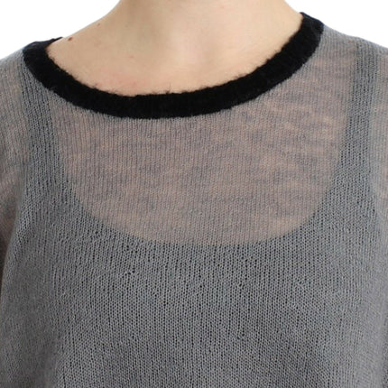 Costume National Gray embellished asymmetric sweater
