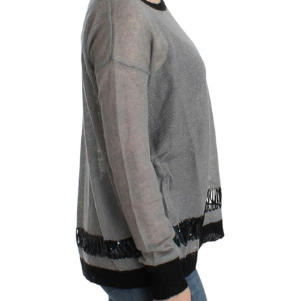 Costume National Gray embellished asymmetric sweater