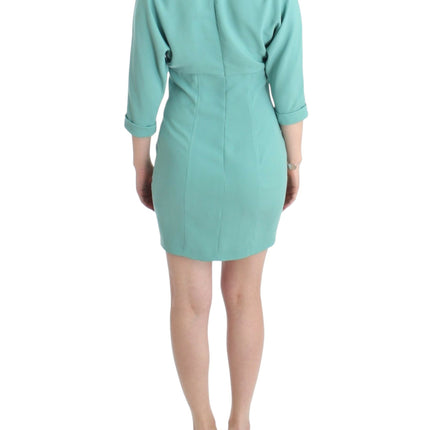 Costume National Green 3/4 sleeved sheath dress