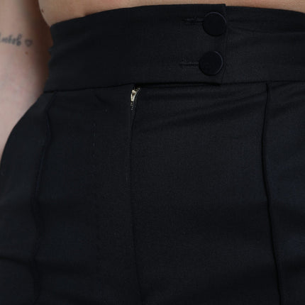 Dolce & Gabbana Black Wool High Waist Tapered Pants