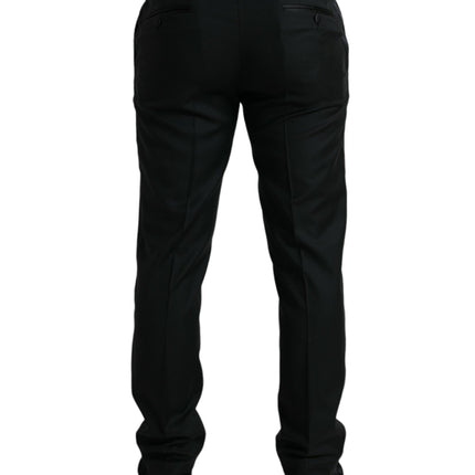Dolce & Gabbana Black Wool Slim Fit Formal Trouser Dress Pants