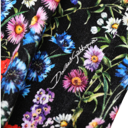 Dolce & Gabbana Black Floral High Waist Hot Pants Shorts