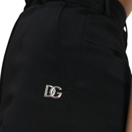 Dolce & Gabbana Black Wool Stretch High Waist Skinny Pants
