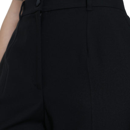 Dolce & Gabbana Black Wool High Waist Straight Pants