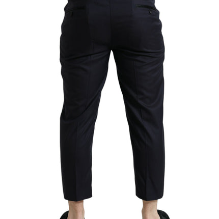 Dolce & Gabbana Blue Wool Cropped Tapered Pants