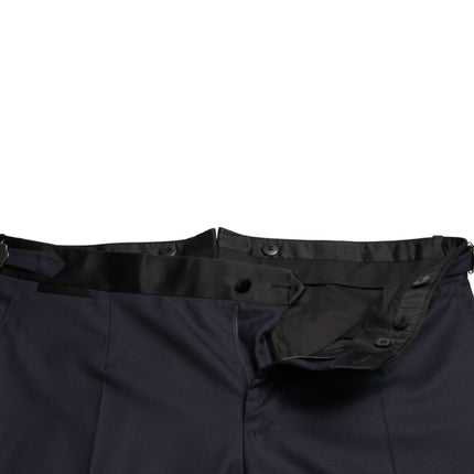 Dolce & Gabbana Blue Wool Cropped Tapered Pants