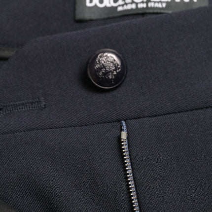 Dolce & Gabbana Blue Mid Waist Tapered Cropped Pants