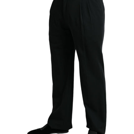 Dolce & Gabbana Black Wool Formal Straight Fit Dress Pants