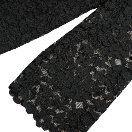 Dolce & Gabbana Black STAFF Blouse Floral Lace Nylon Top