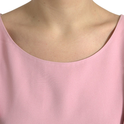 Dolce & Gabbana Pink Short Sleeves Round Neck Blouse Top
