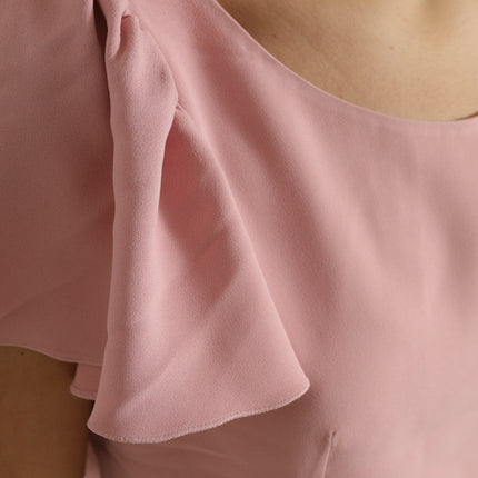 Dolce & Gabbana Pink Short Sleeves Round Neck Blouse Top