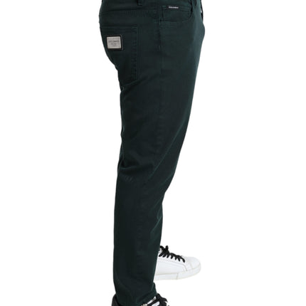 Dolce & Gabbana Green Cotton Stretch Skinny Men Denim Jeans