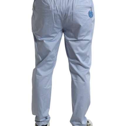 Dolce & Gabbana Light Blue Cotton Stretch Jogger Pants
