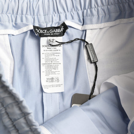 Dolce & Gabbana Light Blue Cotton Stretch Jogger Pants