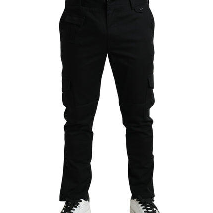 Dolce & Gabbana Black Gray Slim Cotton Denim Jeans Pants