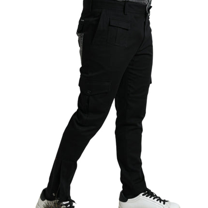 Dolce & Gabbana Black Gray Slim Cotton Denim Jeans Pants